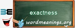 WordMeaning blackboard for exactness